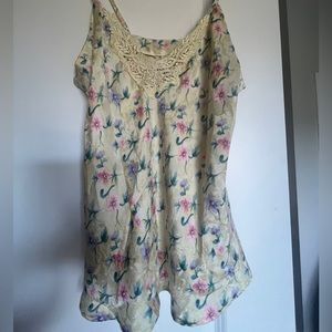 Floral silk slips cami top size  6